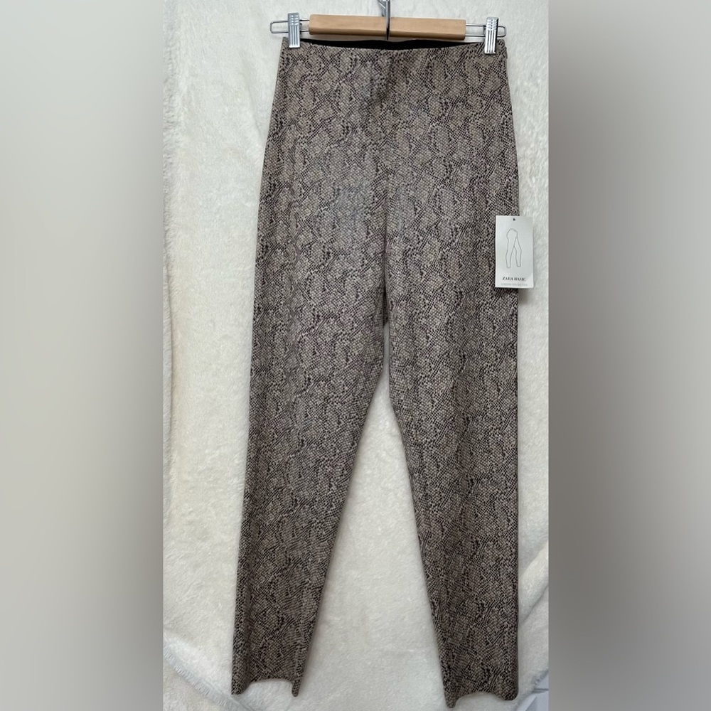 Zara Beige Snake Print Leggings